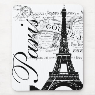 Antieke Paris & Eiffeltoren Label Muismat