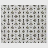 Antieke Paris Fleur de Lis Wijn Cadeaupapier (Vlak)