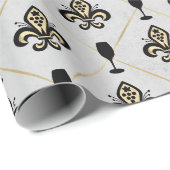 Antieke Paris Fleur de Lis Wijn Cadeaupapier (Rol Hoek)