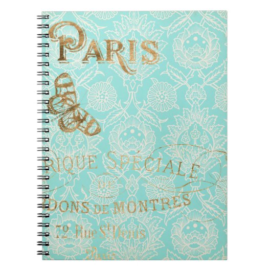 Antieke Paris Goud Design Notitieboek (Voorkant)