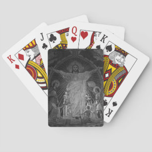 Antieke Paris Hoofd mozaïek Heilig Hart jesus Pokerkaarten