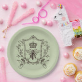 Antieke Paris Imker Franse Kroon Bij Koningin Papieren Bordje (Feest)