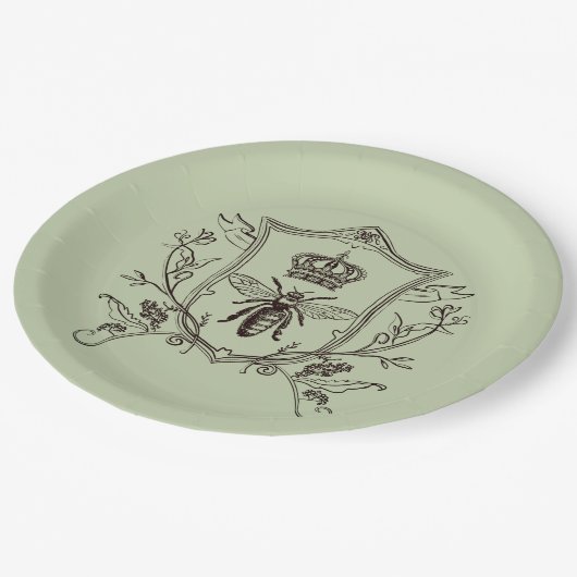 Antieke Paris Imker Franse Kroon Bij Koningin Papieren Bordje (Gekanteld)