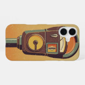 Antieke parkeermeter iPhone 16 hoesje (Achterkant horizontaal)
