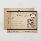 Antieke pas ticket RSVP (Voorkant / Achterkant)