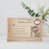 Antieke paspoort ticket RSVP Kaartje (Staand voorkant)