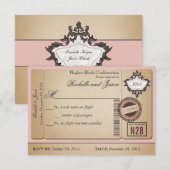 Antieke paspoort ticket RSVP Kaartje (Voorkant / Achterkant)