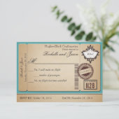 Antieke paspoort ticket RSVP Kaartje (Staand voorkant)