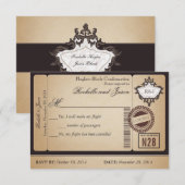 Antieke paspoort ticket RSVP Kaartje (Voorkant / Achterkant)