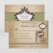 Antieke paspoort ticket RSVP Kaartje (Voorkant / Achterkant)