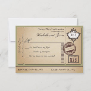 Antieke paspoort ticket RSVP Kaartje