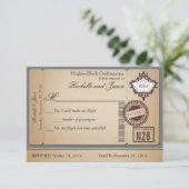 Antieke Paspoort Ticket RSVP Kaartje (Staand voorkant)