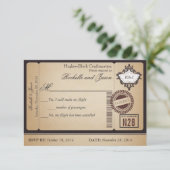 Antieke paspoort ticket RSVP Kaartje (Staand voorkant)