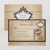 Antieke paspoort ticket RSVP Kaartje (Voorkant / Achterkant)