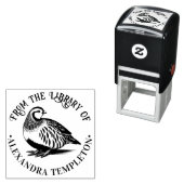 Antieke Patridge Wildvogel #2 Bibliotheek Boek Naa Zelfinktende Stempel (In situ)