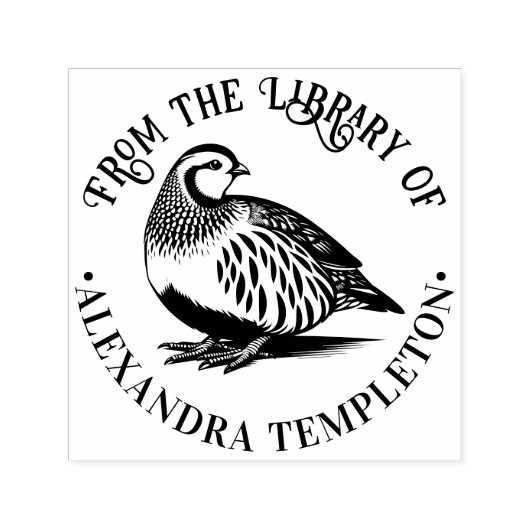 Antieke Patridge Wildvogel #2 Bibliotheek Boek Naa Zelfinktende Stempel (Design)