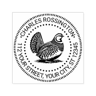 Antieke Patrijs Jachtvogel #3 Naam Retouradres Zelfinktende Stempel