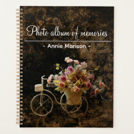 Antieke patroonmap met afbeelding van fiets met bl planner