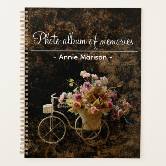Antieke patroonmap met afbeelding van fiets met bl planner (Voorkant)