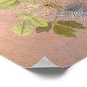 Antieke Paul de Longpré Kunst Vogels Bessen Bijen Poster (Hoek)