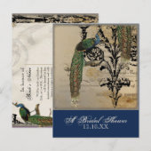 Antieke Pauw 6 muzieknoten kandelaar krulwerk Uitnodiging Briefkaart (Voorkant / Achterkant)