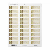 Antieke Pauw Geel Koraal en Grijs Labels (Full Sheet)