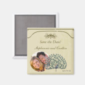 Antieke Pauw Huwelijksaankondiging Magneet (Voorkant / Achterkant)