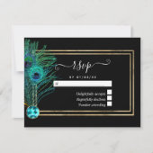 Antieke Pauw RSVP Kaart (Voorkant)