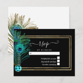 Antieke Pauw RSVP Kaart