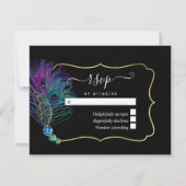 Antieke Pauw RSVP Kaartje (Voorkant)