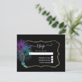 Antieke Pauw RSVP Kaartje (Staand voorkant)
