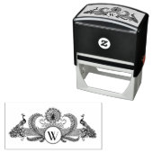 Antieke pauwen met monogram initiaal  zelfinktende stempel (In situ)