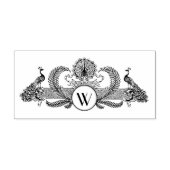 Antieke pauwen met monogram initiaal  zelfinktende stempel (Design)