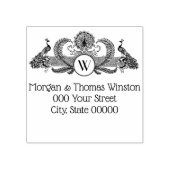 Antieke Pauwen met Monogram Rubberstempel (Afrduk)