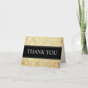 Antieke Pearl Damask Dankkaartjes Bedankkaart