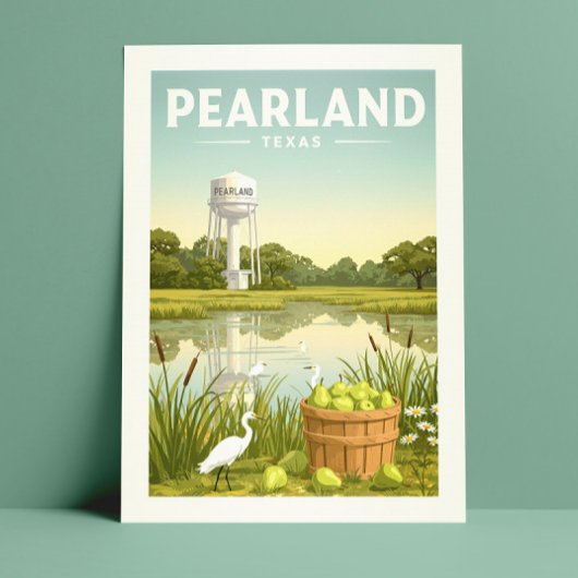 Antieke Pearland Texas Briefkaart