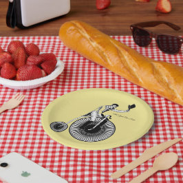 Antieke Penny Farthing-fiets Papieren Bordje