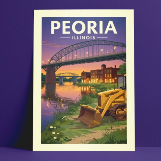 Antieke Peoria Illinois Briefkaart