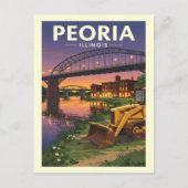 Antieke Peoria Illinois Briefkaart (Voorkant)