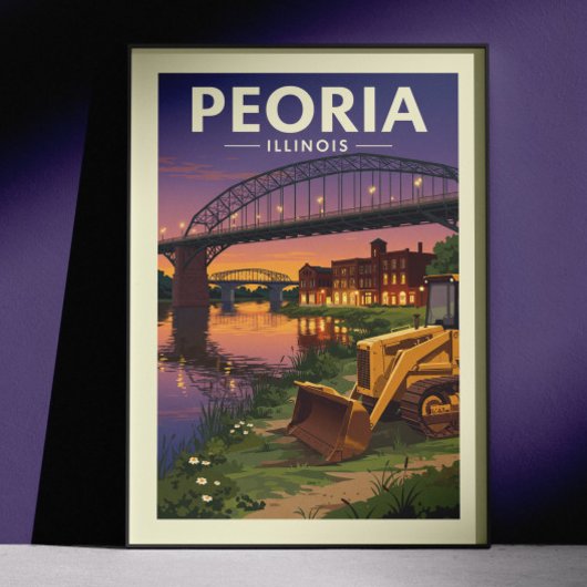 Antieke Peoria Illinois Poster