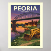 Antieke Peoria Illinois Poster (Voorkant)