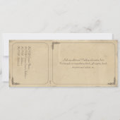 Antieke Pergament Ticket Trouw Uitnodiging en RSVP (Achterkant)