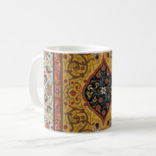 Antieke Perzische Rijke Tapijt Elegante Vloerkleed Koffiemok