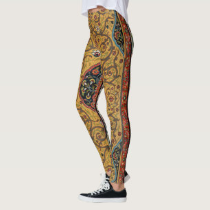 Antieke Perzische Rijke Tapijt Elegante Vloerkleed Leggings