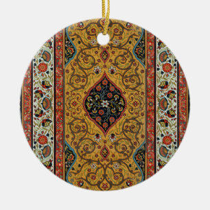 Antieke Perzische Tapijt Elegant Ontwerp Keramisch Ornament