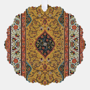Antieke Perzische Tapijt Elegant Ontwerp Ornament Kaart