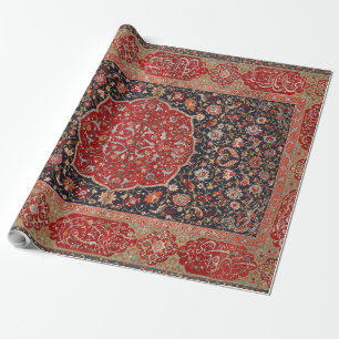 Antieke Perzische Tapijt Vervuild Vintage Kunstpat Cadeaupapier