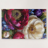 Antieke Pioen Bloem Botanische Legpuzzel (Horizontaal)