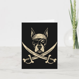 Antieke Piraat Dobermann Kruisbeenderen Dobie Hond Kaart