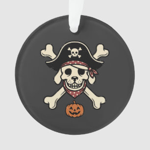 Antieke Piratenhond Halloween Schedel Kruis Botten Ornament